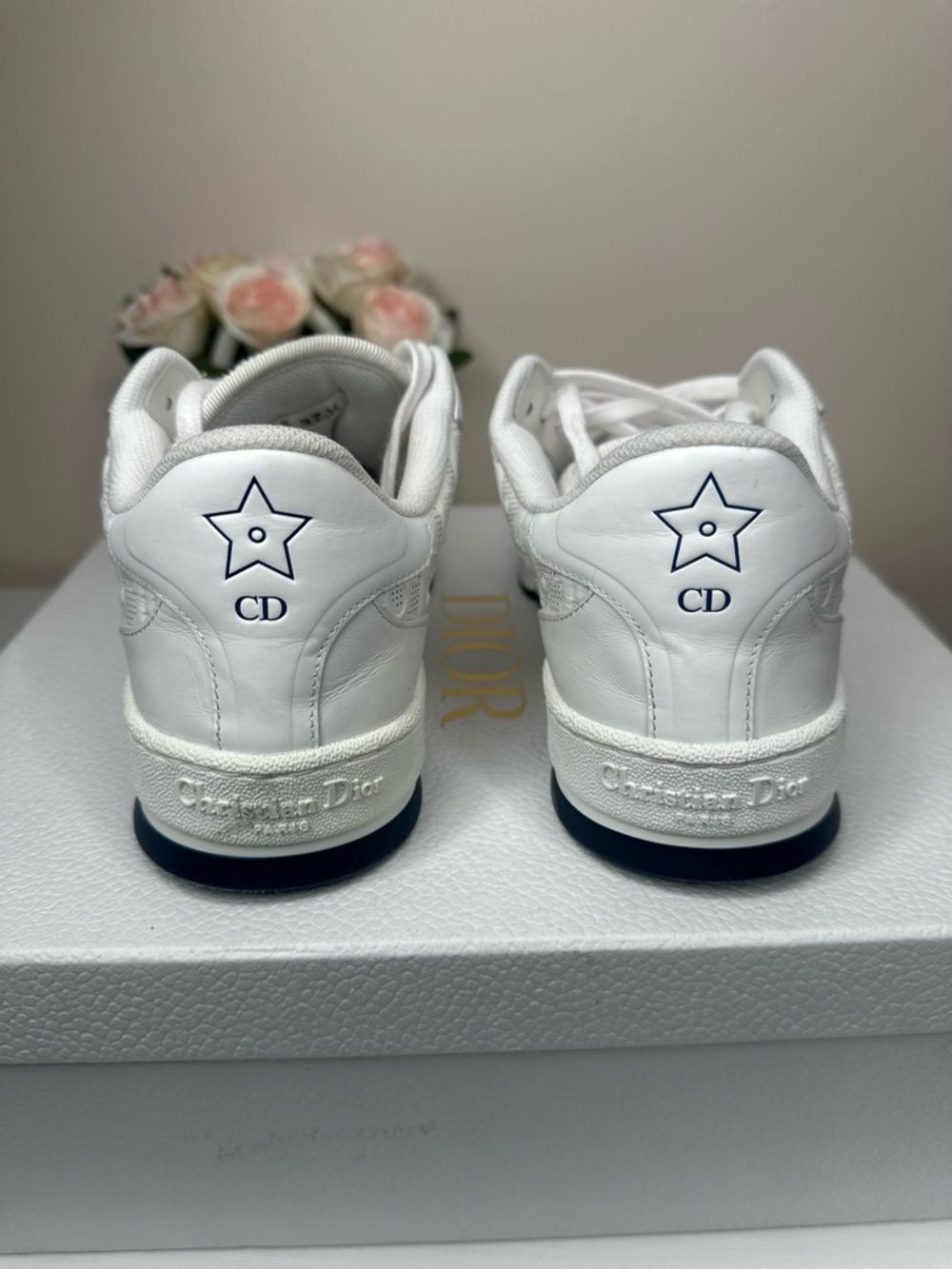 Christian Dior One Sneaker Oblique White Deep Blue Size 37.5 Authentic Luxury - Picture 13 of 16